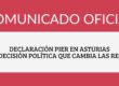 Banner del comunicado oficial sobre Costco Asturias y la declaración PIER en Asturias: “una decisión política que cambia las reglas”.