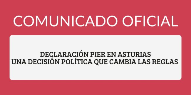 Banner del comunicado oficial sobre Costco Asturias y la declaración PIER en Asturias: “una decisión política que cambia las reglas”.