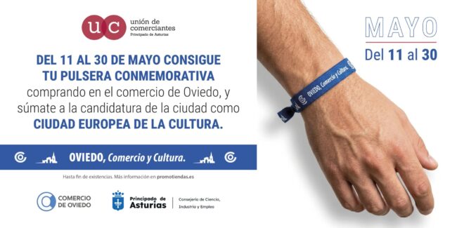Pulsera conmemorativa Oviedo, Comercio y Cultura de la campaña del comercio local de Oviedo.