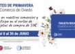 Cartel del Sorteo de Primavera del Comercio de Oviedo con 40 tarjetas regalo de 50 euros.